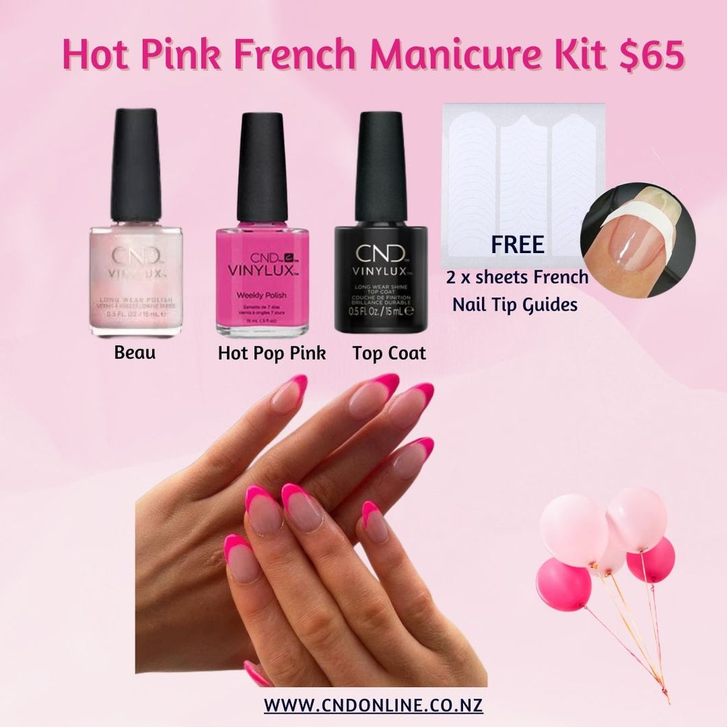 Hot Pink French Manicure Nails Kit